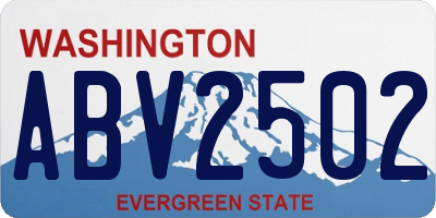 WA license plate ABV2502