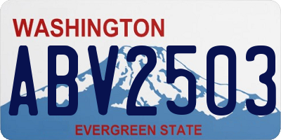 WA license plate ABV2503