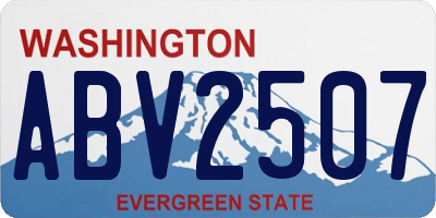 WA license plate ABV2507