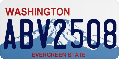 WA license plate ABV2508
