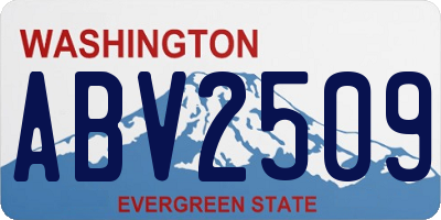 WA license plate ABV2509