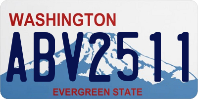 WA license plate ABV2511
