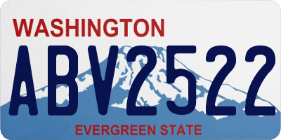 WA license plate ABV2522