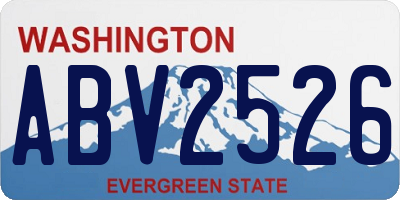 WA license plate ABV2526