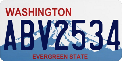 WA license plate ABV2534