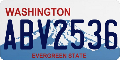 WA license plate ABV2536