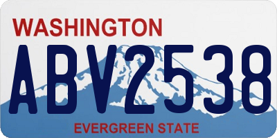 WA license plate ABV2538