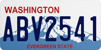 WA license plate ABV2541