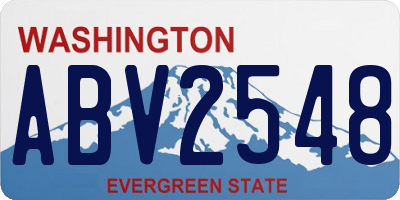 WA license plate ABV2548