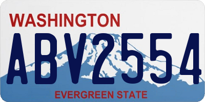 WA license plate ABV2554