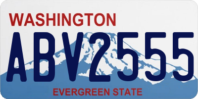 WA license plate ABV2555