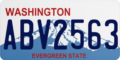 WA license plate ABV2563