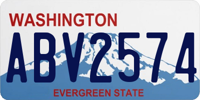 WA license plate ABV2574