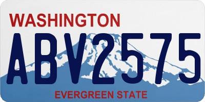 WA license plate ABV2575