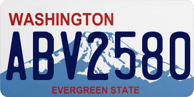 WA license plate ABV2580