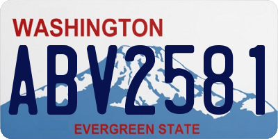 WA license plate ABV2581
