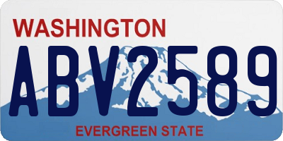 WA license plate ABV2589