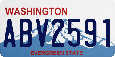 WA license plate ABV2591