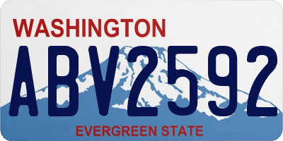 WA license plate ABV2592