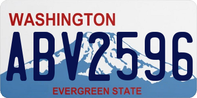 WA license plate ABV2596
