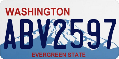WA license plate ABV2597