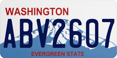 WA license plate ABV2607