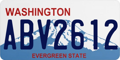 WA license plate ABV2612