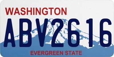 WA license plate ABV2616