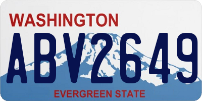 WA license plate ABV2649