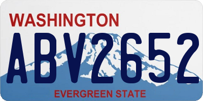 WA license plate ABV2652