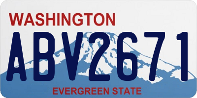WA license plate ABV2671