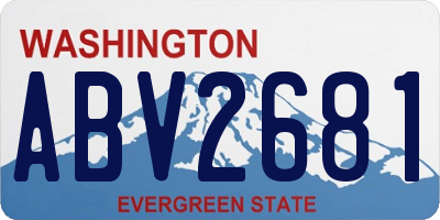 WA license plate ABV2681