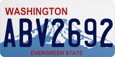 WA license plate ABV2692