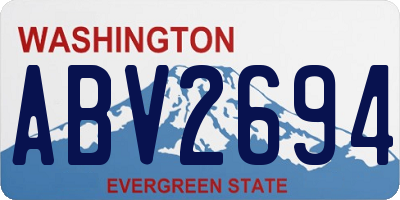 WA license plate ABV2694
