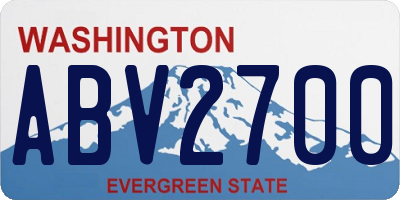 WA license plate ABV2700