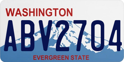 WA license plate ABV2704