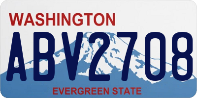 WA license plate ABV2708