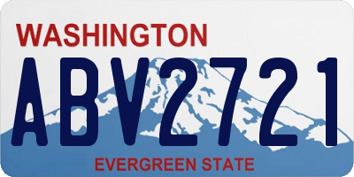 WA license plate ABV2721