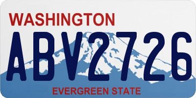 WA license plate ABV2726