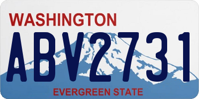 WA license plate ABV2731