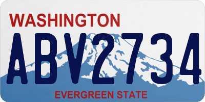 WA license plate ABV2734
