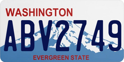 WA license plate ABV2749