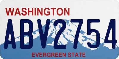 WA license plate ABV2754