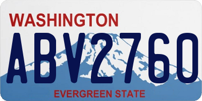 WA license plate ABV2760