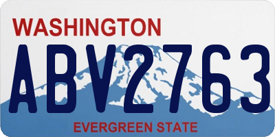 WA license plate ABV2763