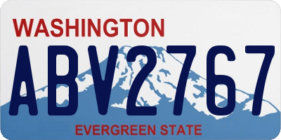 WA license plate ABV2767