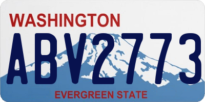 WA license plate ABV2773