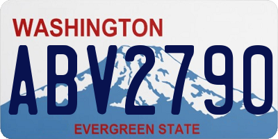 WA license plate ABV2790