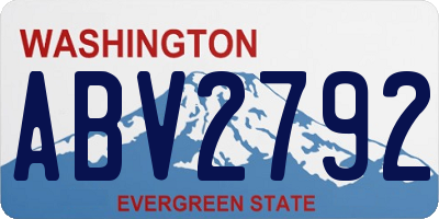 WA license plate ABV2792