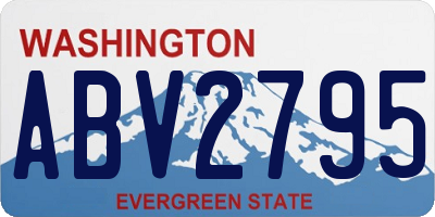 WA license plate ABV2795